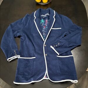 Chubbies Navy Cotton Shirt with Colorful Embroidery Terry Cloth